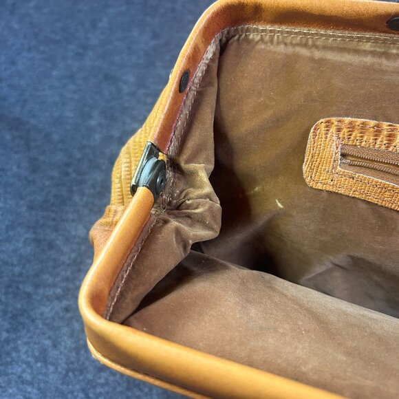 Vintage ROBERTO ROMA Italy Purse Brown Reptile Leather Satchel Weekender - Picture 13 of 16